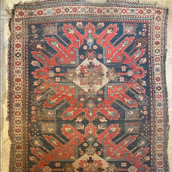 Antique Caucasian Eagle Kazak Rug